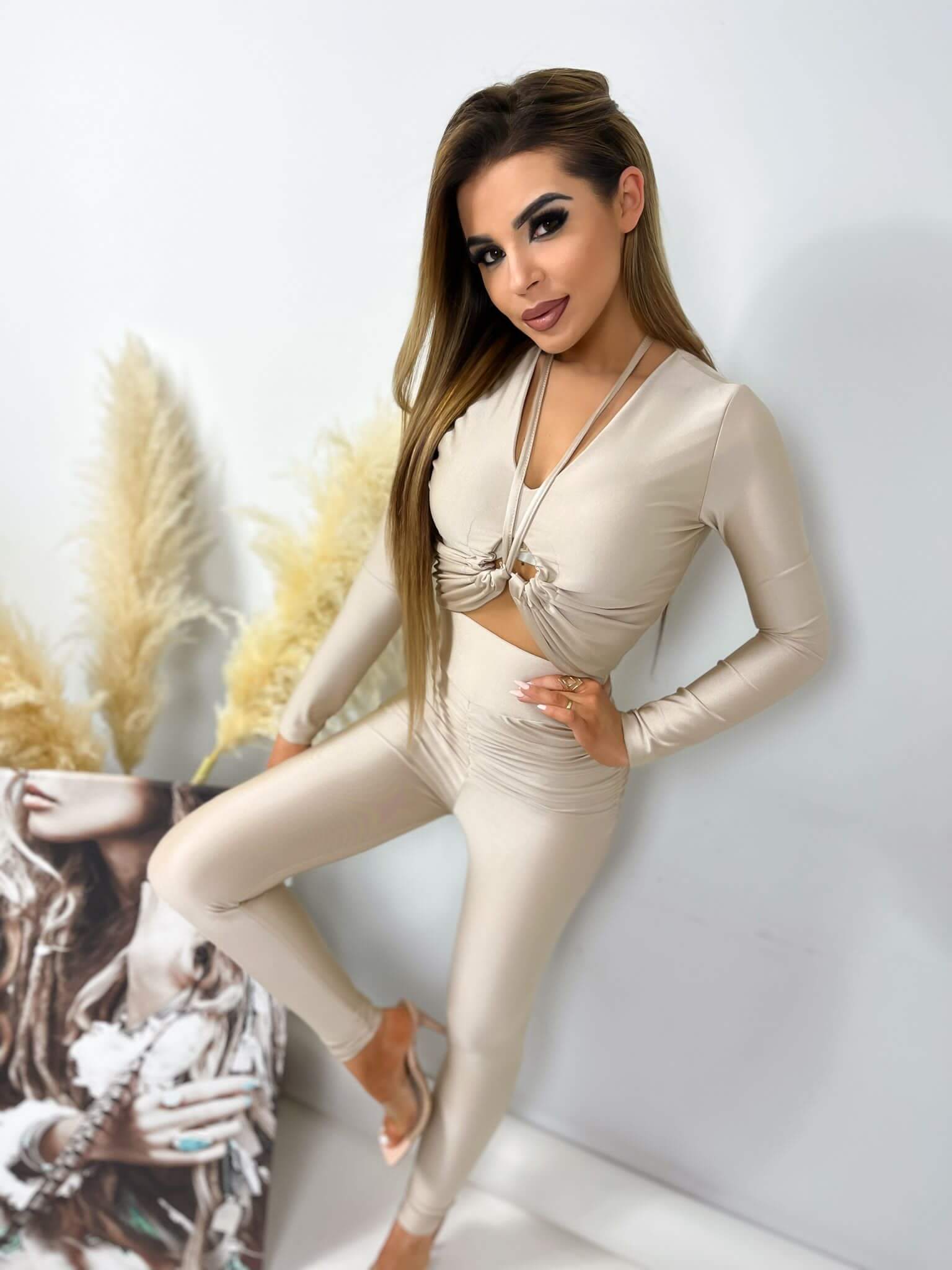 Komplet Emma lycra beż