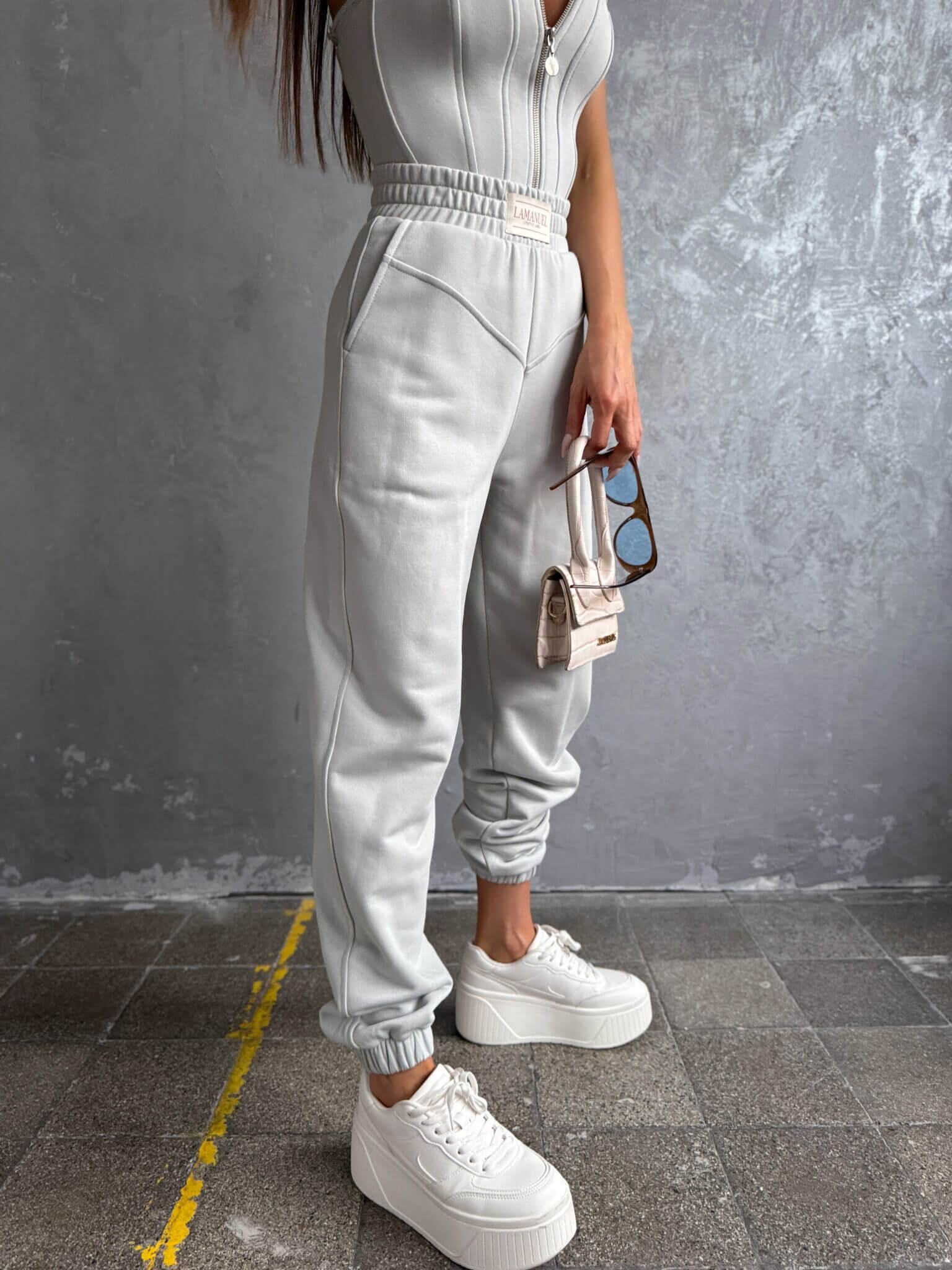 Spodnie OBSERVE La Manuel szare - obrazek 4