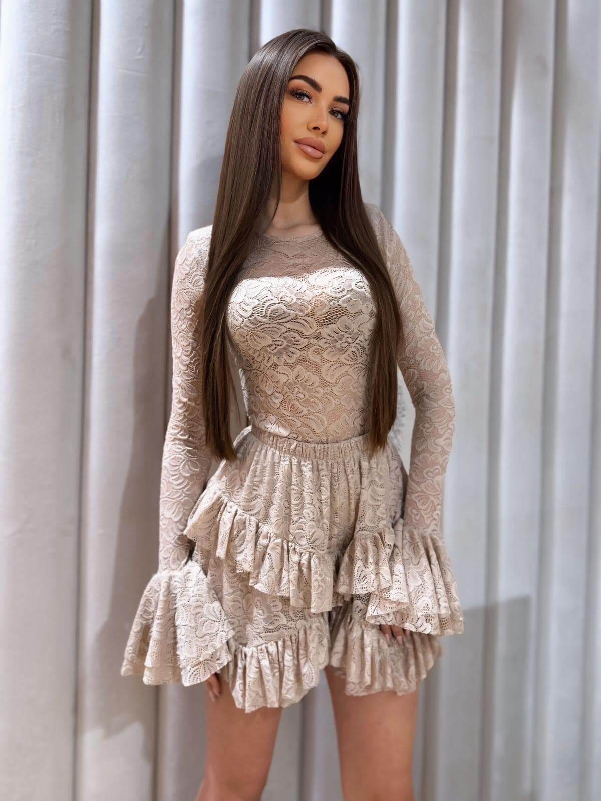 Komplet koronka LACE M.Tissu beż - obrazek 3