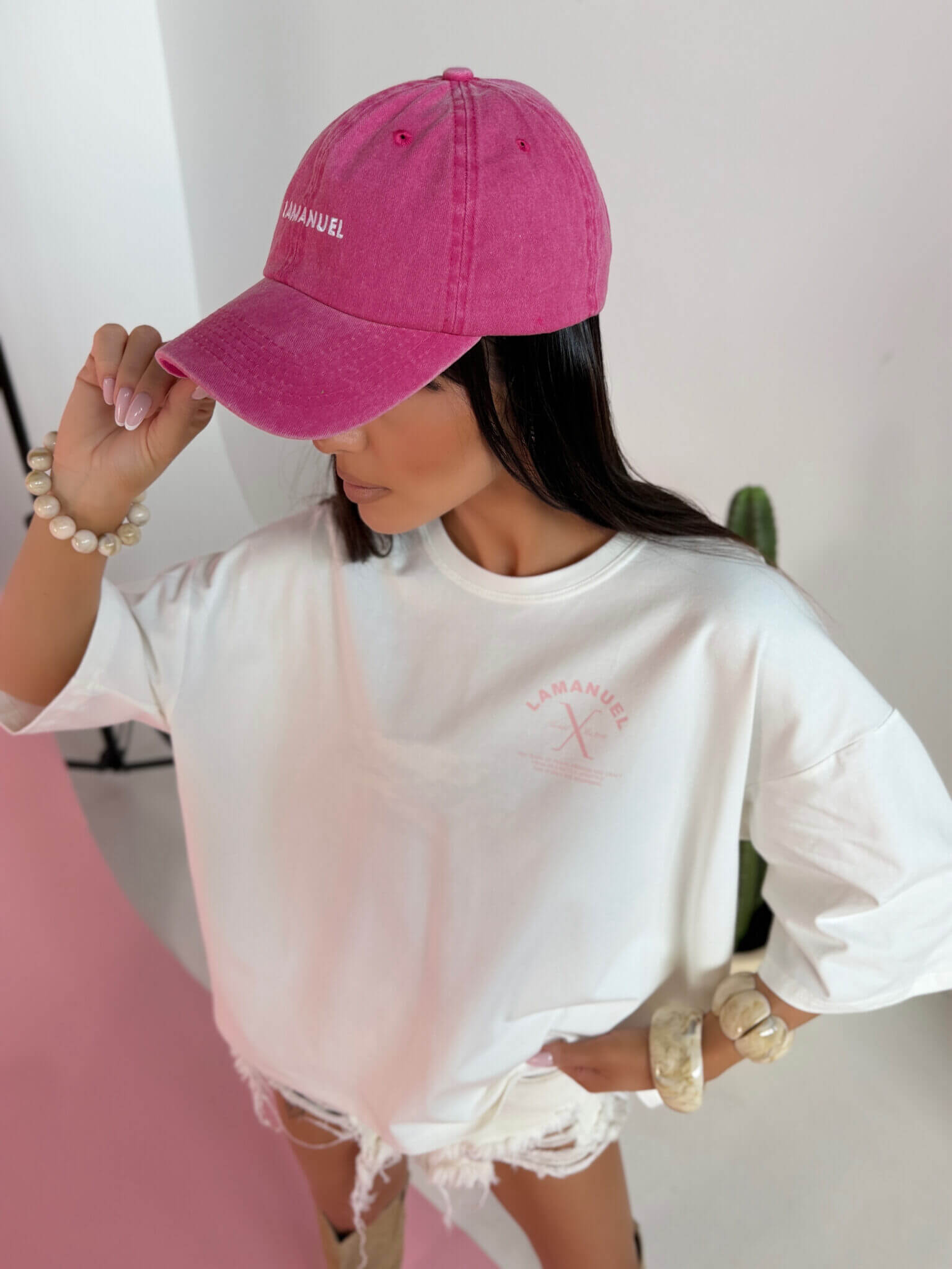 Czapka BONDI La Manuel washed pink - obrazek 2