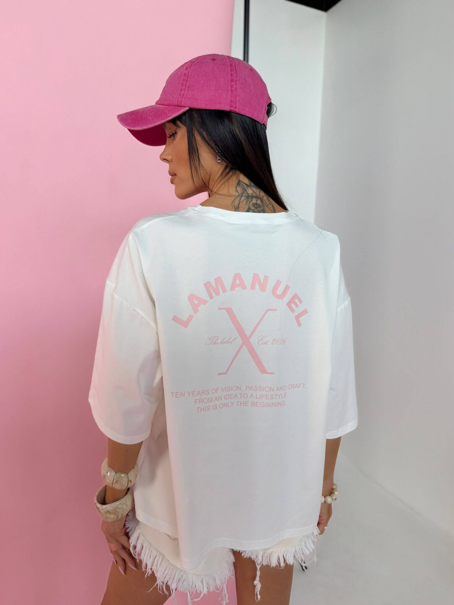 Czapka BONDI La Manuel washed pink - obrazek 4