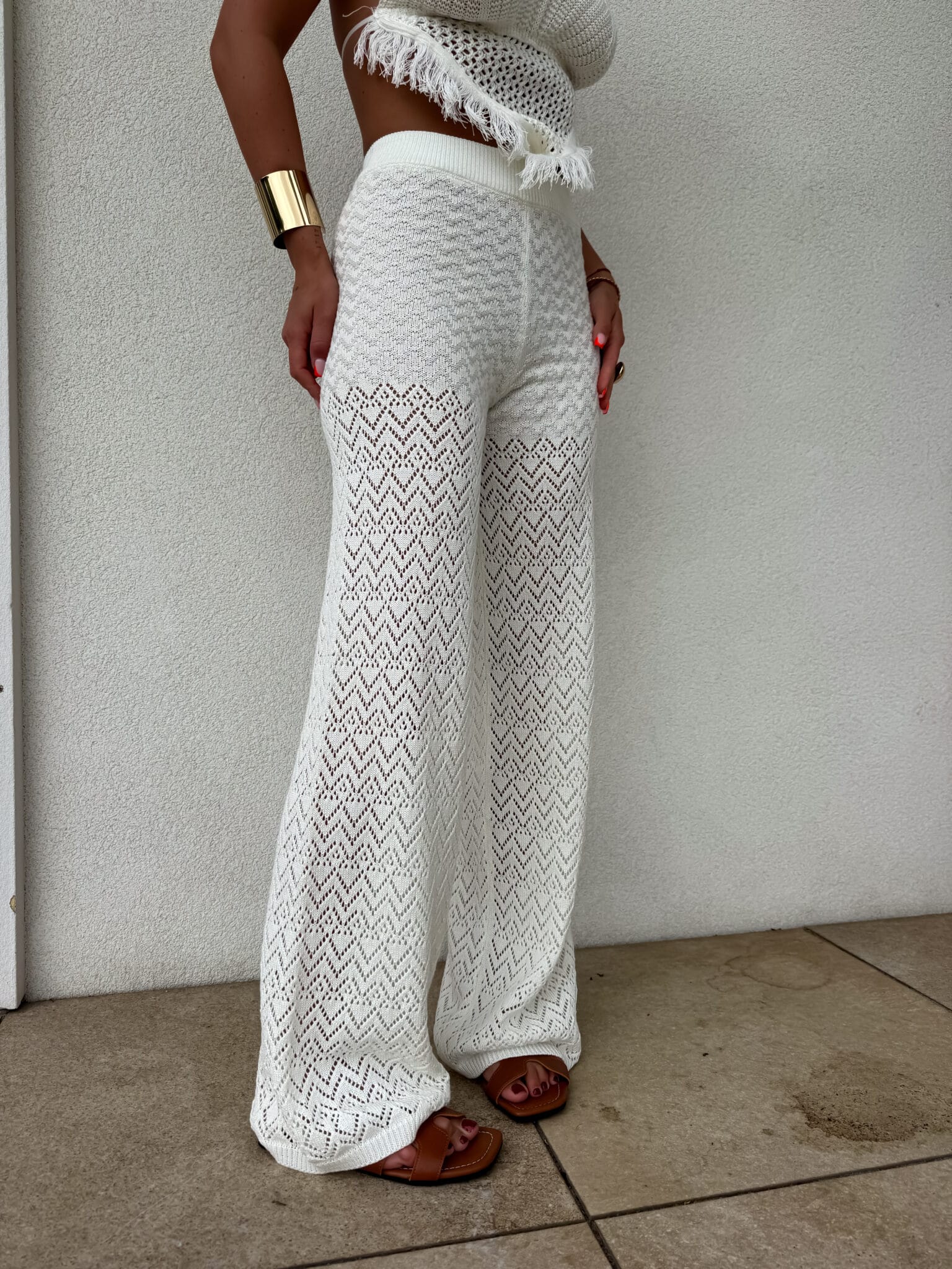 Spodnie TULUM By Me ecru - obrazek 2