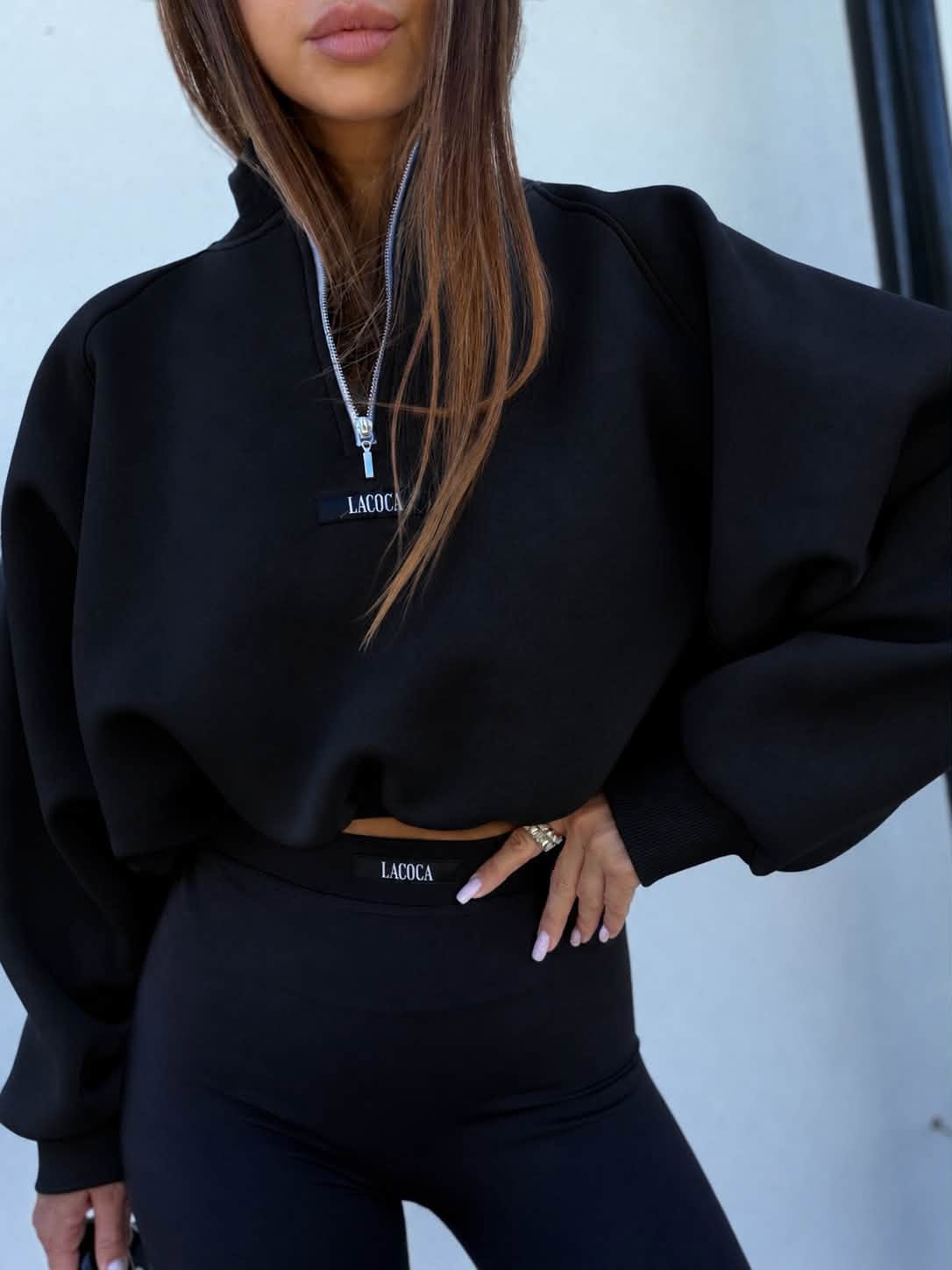 Bluza LOGOTYPE ZIP La Coca czerń