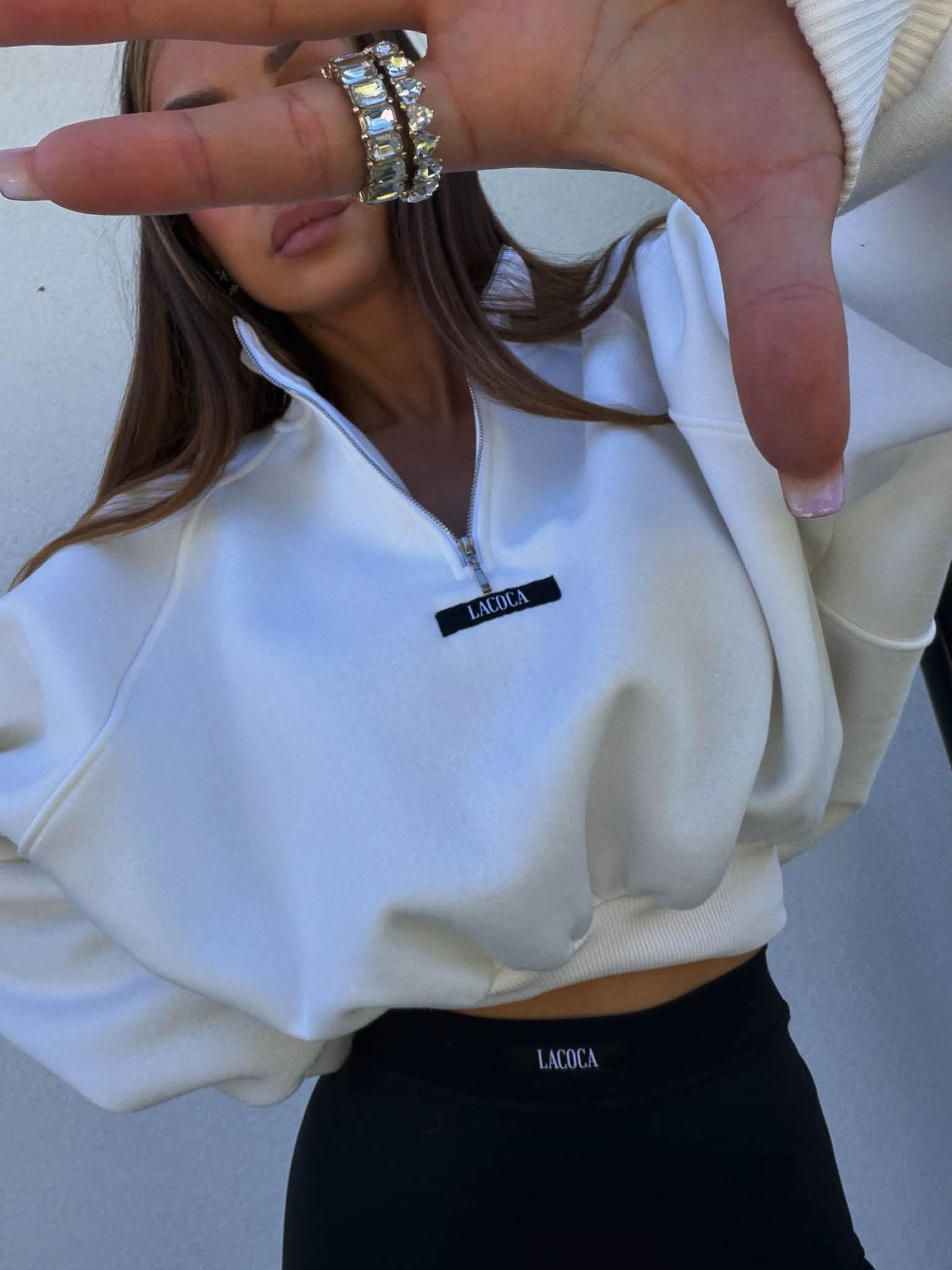Bluza LOGOTYPE ZIP La Coca ecru