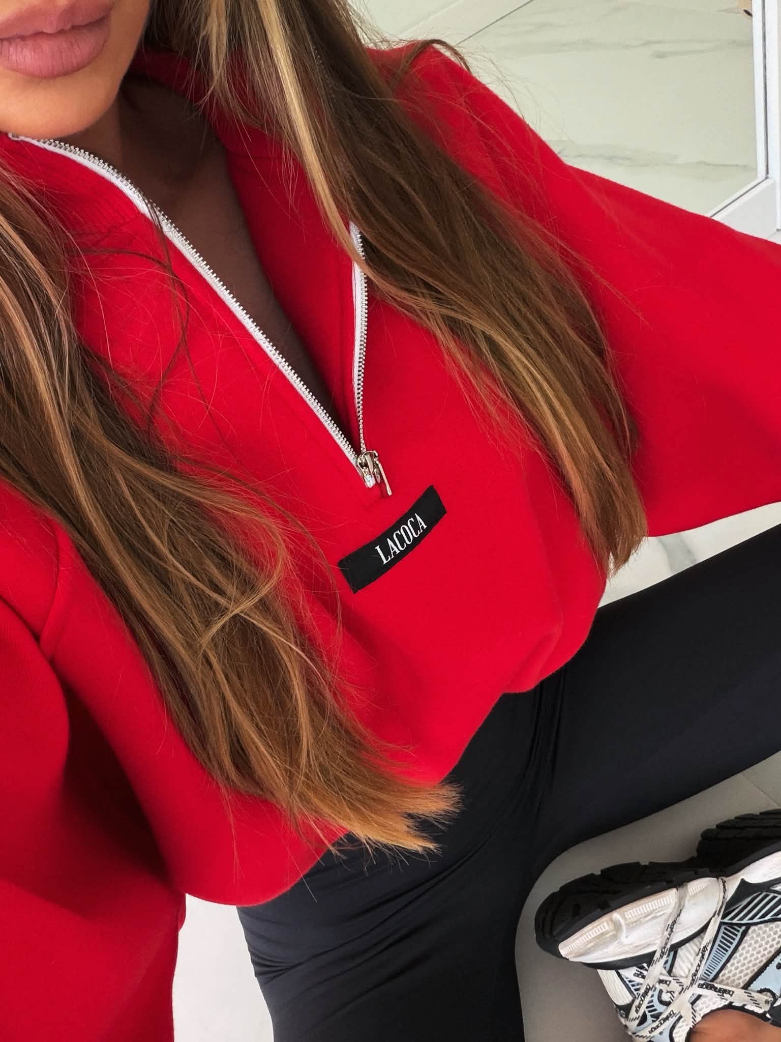 Bluza LOGOTYPE ZIP La Coca czerwona - obrazek 2