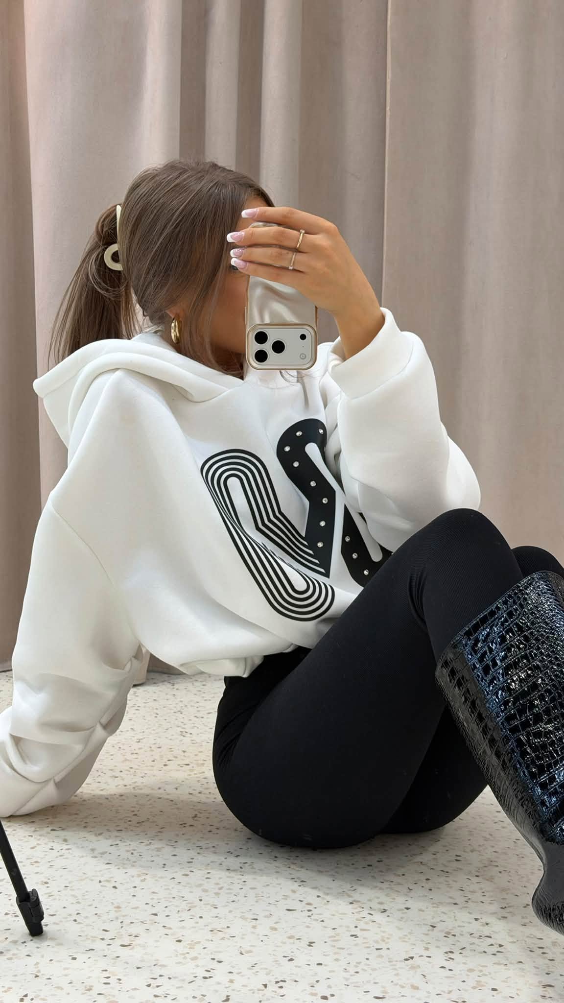 Legginsy prążek Mia Maison czarne - obrazek 3