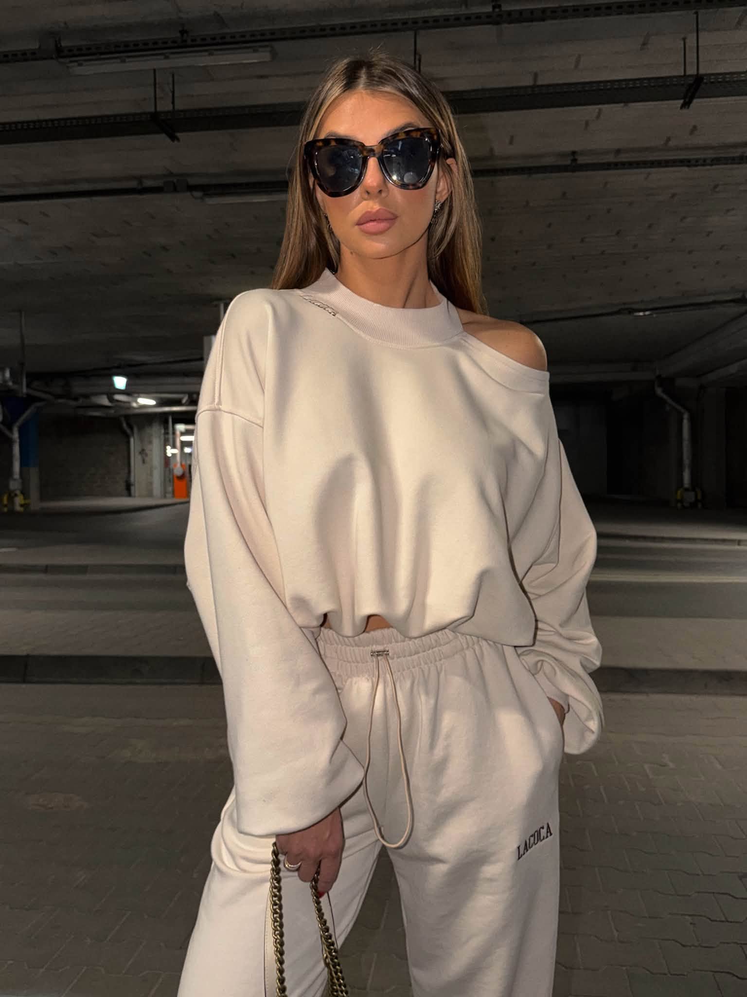 Komplet OFF SHOULDER SET La Coca wanilia - obrazek 4