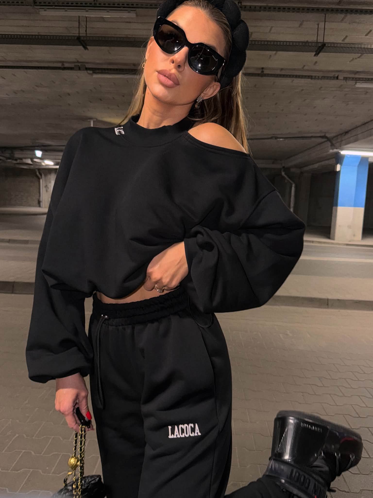 Komplet OFF SHOULDER SET La Coca czarny